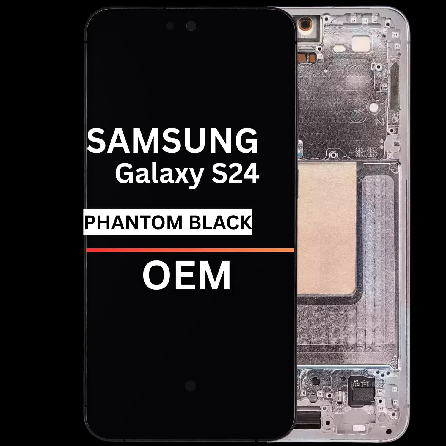 OLED Assembly With Frame Compatible For Samsung Galaxy S24 5g - Phantom Black