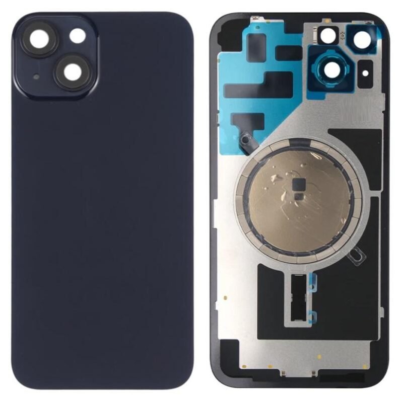 Back Glass with Steel Plate & Camera Lens for Apple iPhone 14 With Magsafe Plate : Premium