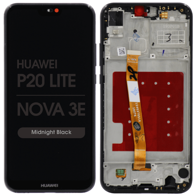 Huawei P20 Lite/p10 Lite/p9/p9 Lite Assembly With Frame  (black) -  Oem