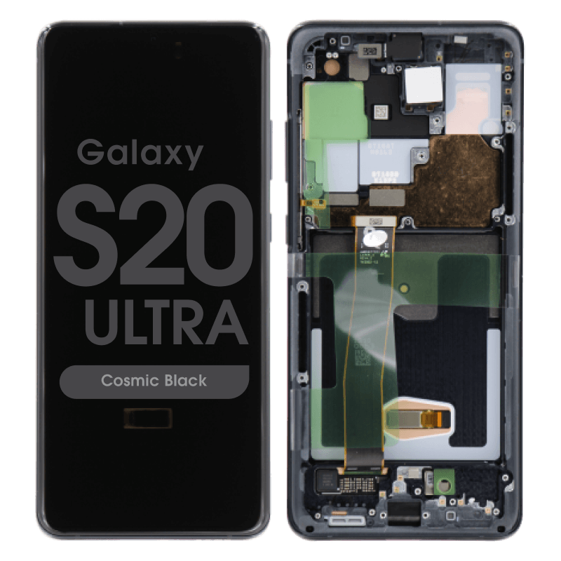 Samsung Galaxy S20 Ultra 5g Assembly With Frame (cosmic Black) - Oem (glass Change)