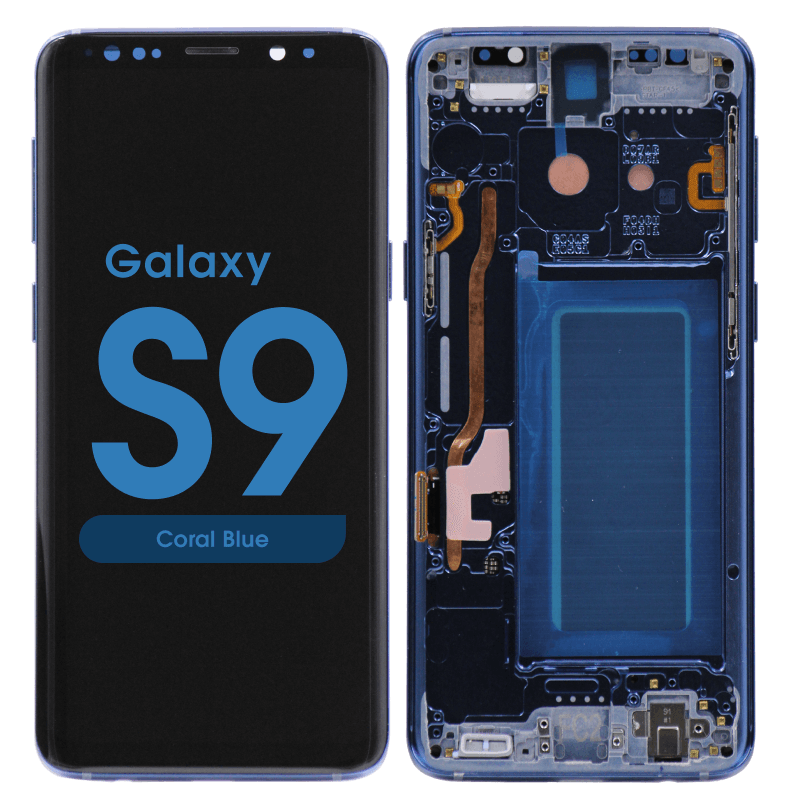 Samsung Galaxy S9 Assembly With Frame (coral Blue) - Pulled (a Grade)