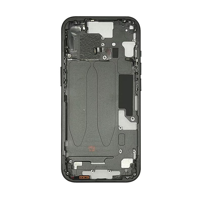Mid Frame W/ Power Flex / Volume Flex For Iphone 15 (black) - Pulled