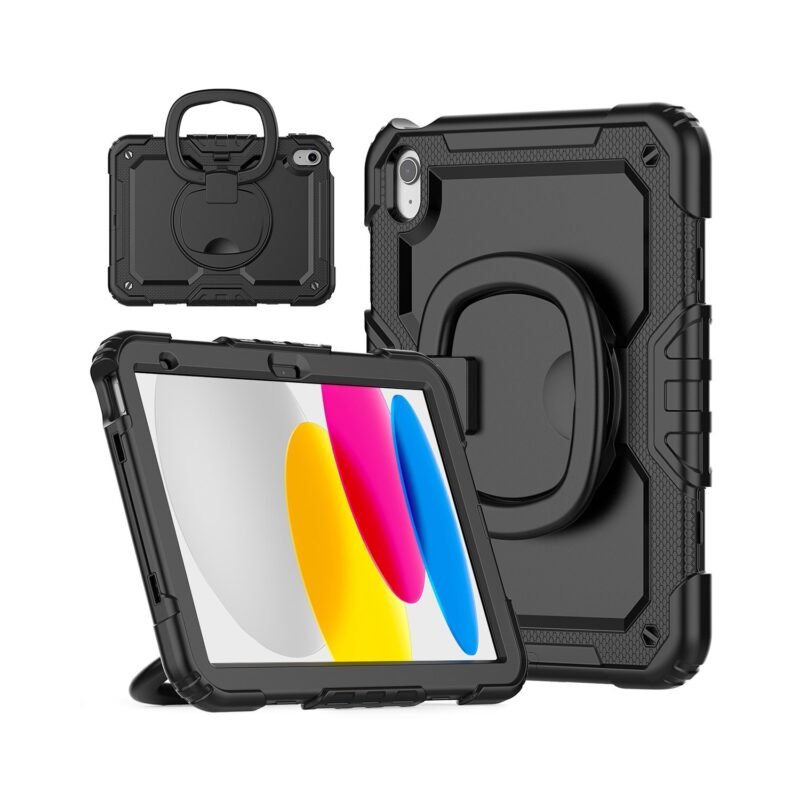 360 Degree Rotating Kickstand Shockproof Case For Ipad 10.2 - Black