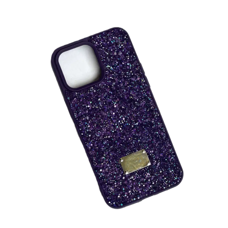 GLITTER AND SPARKLING DIAMONDS FOR IPHONE 16 PRO -  DEEP PURPLE