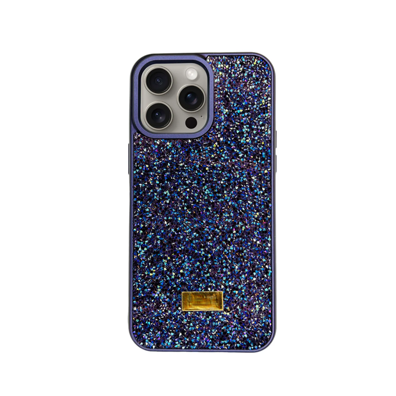 GLITTER AND SPARKLING DIAMONDS FOR IPHONE 15 PRO-  NAVY BLUE