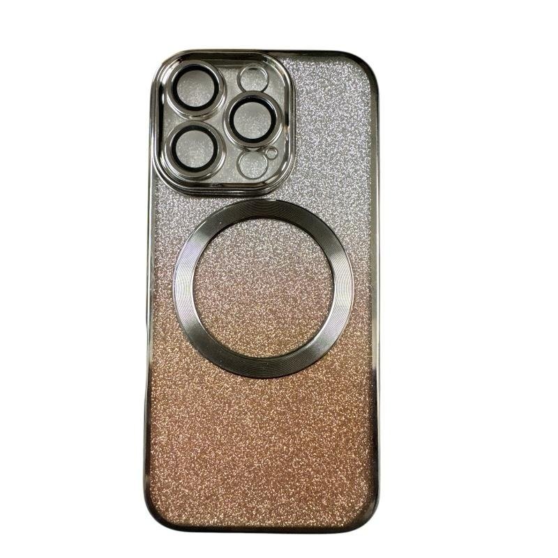 TPU GLITTER MAGSAFE CASE FOR IPHONE 15 PRO - SILVER/GOLD