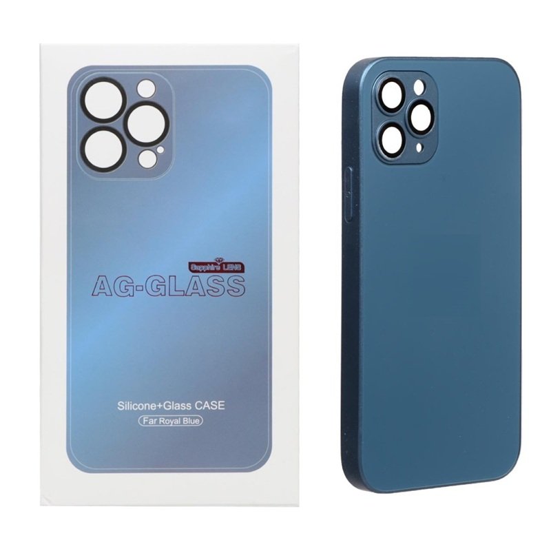 AG GLASS CASE FOR IPHONE 15 PRO MAX - NAVY BLUE