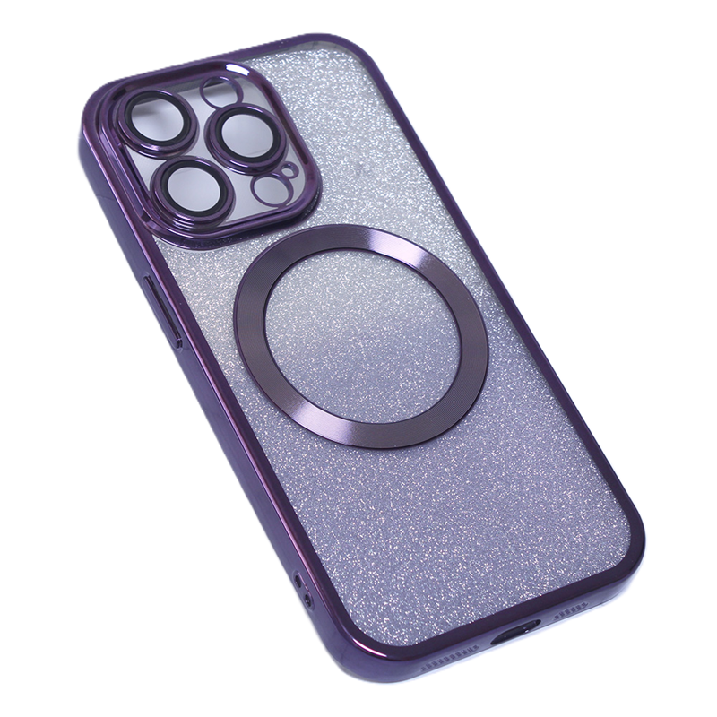 TPU GLITTER MAGSAFE CASE FOR IPHONE 13/ 14  - PURPLE