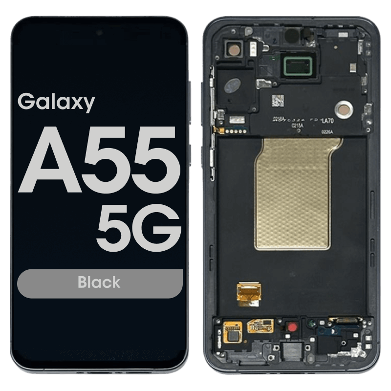 Samsung Galaxy A55 5g (a556 / 2024) Assembly With Frame (black) – Oem (glass Change)