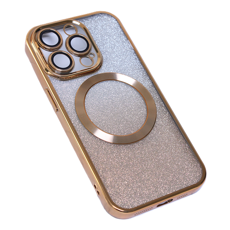 TPU GLITTER MAGSAFE CASE FOR IPHONE 16 - GOLD