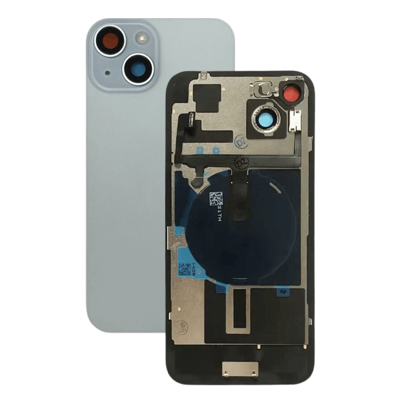 Back Glass For Iphone 15 Plus With Steel Plate/ Wireless Nfc Charging Magsafe Magnet & Flashlight Flex - Pulled