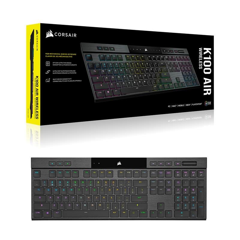 Corsair K100 Air Wireless Rgb Gaming Keyboard - Black