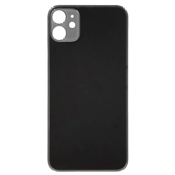 Back Glass For Apple Iphone 11 With Large Camera Hole : Black