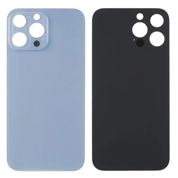 Back Glass For Apple Iphone 13 Pro Max With Large Camera Hole : Blue