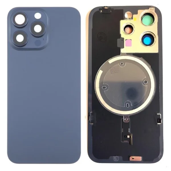Back Glass for Apple iPhone 15 Pro Max with Magsafe Plate - Blue
