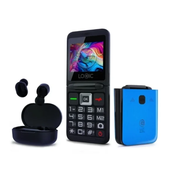 Flip Phone – Brand New Logic Z3lkit With TWS Earphones – Blue