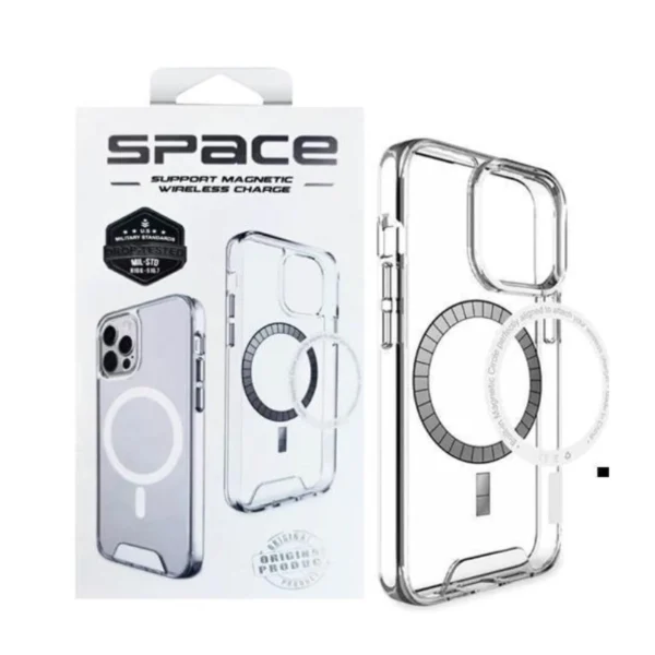 SPACE CLEAR MAGSAFE CASE FOR IPHONE 15