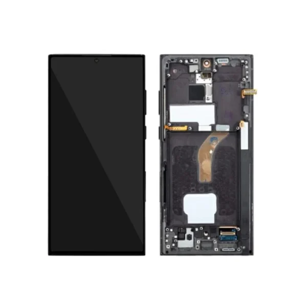 Samsung Galaxy S22 Ultra 5g Assembly With Frame - Pulled (grade C, Black Dot On Screen)