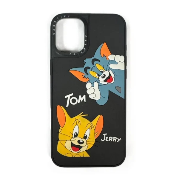 TPU RUBBER DESIGNER CASE FOR IPHONE 15 PLUS - TOM AND JERRY