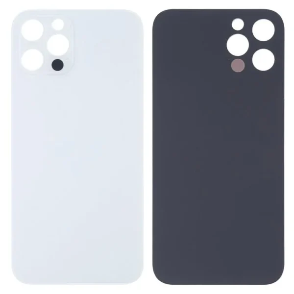 Back Glass For Apple Iphone 12 Pro With Large Camera Hole : White