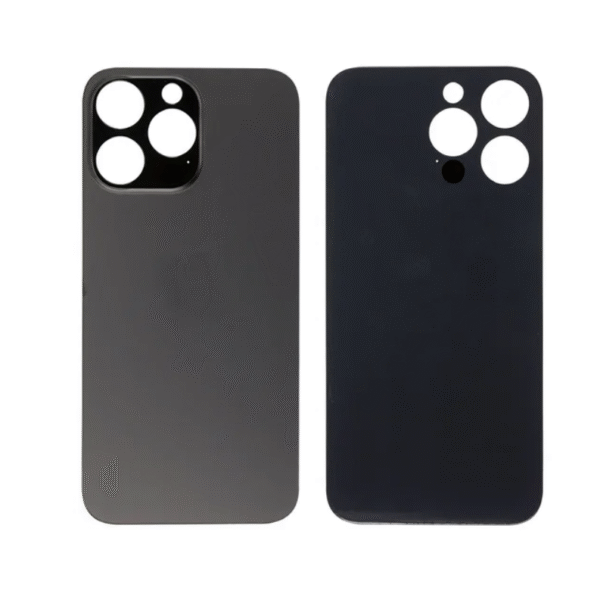 Back Glass For Apple Iphone 14 Pro With Large Camera Hole : Black