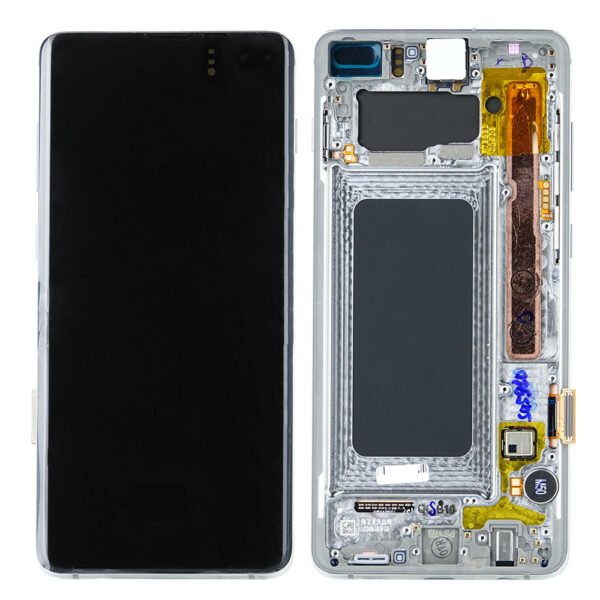 Samsung Galaxy S10 Plus Assembly With Frame  - Service Pack - Prism White