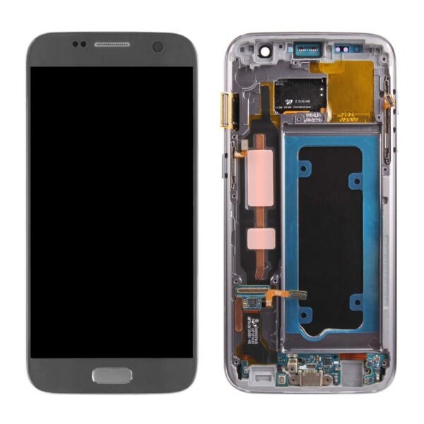 Samsung Galaxy S7 Assembly With Frame - Silver - Oem (glass Change)